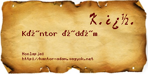 Kántor Ádám névjegykártya
